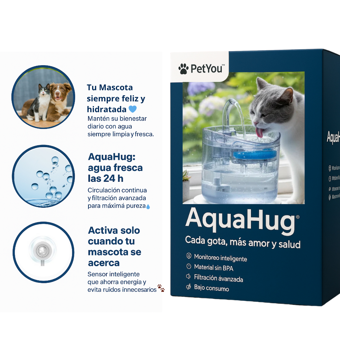 Petyou™ AquaHug – Agua fresca y saludable